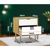 Oikiture Bedside Tables Set of 2 Side Table - Extra Image