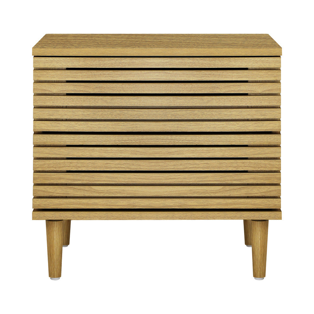 Oikiture Bedside Tables 2 Drawers Unique Handle-Free