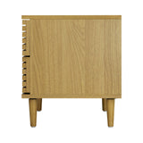Oikiture Bedside Tables 2 Drawers Unique Handle-Free