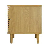 Oikiture Bedside Tables 2 Drawers Unique Handle-Free - Top-Down View