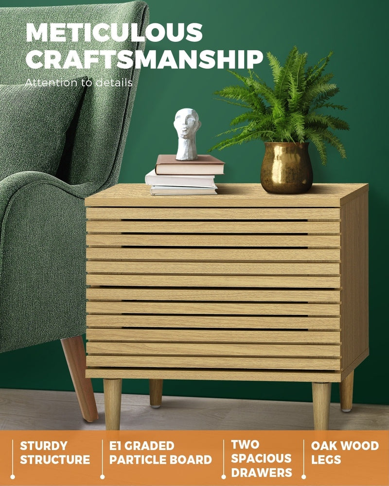 Oikiture Bedside Tables Set of 2 Nightstand