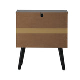Oikiture Bedside Table 2 Drawers Storage Cabinet Rattan