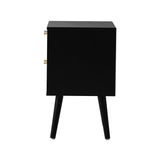Oikiture 2X Bedside Table 2 Drawers Storage Cabinet Rattan - Close-Up Angle