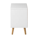 Oikiture Bedside Tables Set of 2 White - Rear View