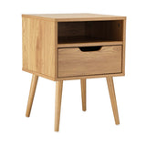 Oikiture Bedside Tables Set of 2 Wood