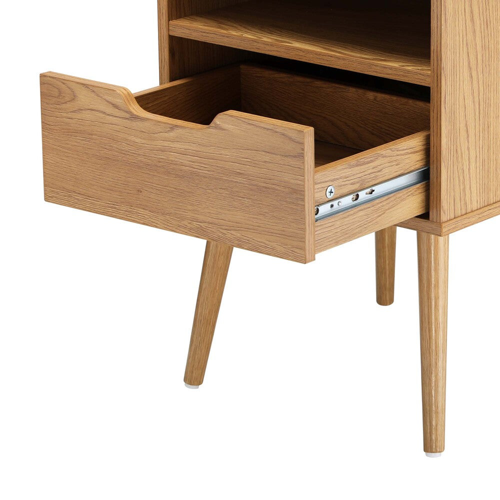 Oikiture Bedside Tables Set of 2 Wood