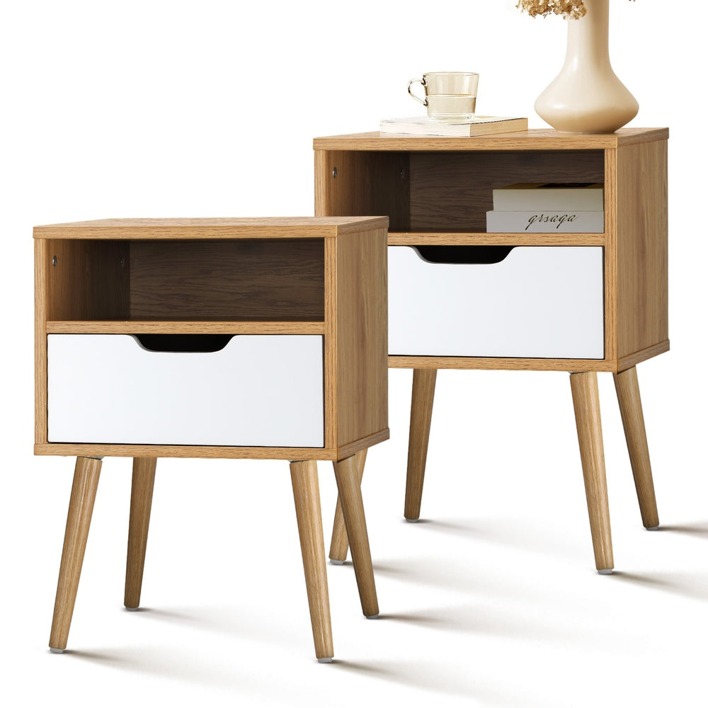 Oikiture Bedside Tables Set of 2 Side Table