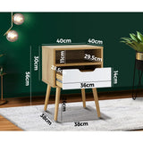 Oikiture Bedside Tables Set of 2 Side Table - 45-Degree Angle