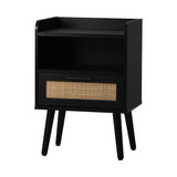 Oikiture Bedside Table Drawer Side End Table Rattan - Extra Image