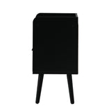 Oikiture Bedside Table Drawer Side End Table Rattan