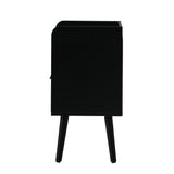 Oikiture 2X Bedside Table Drawer Side Table Rattan - Front View