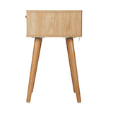 Oikiture Bedside Tables Set of 2 Rattan