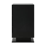 Oikiture LED Bedside Table RGB 3 Drawers Black