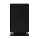 Oikiture LED Bedside Table RGB 3 Drawers Black - 45-Degree Angle