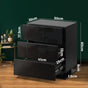 Oikiture Bedside Tables Set of 2 LED Nightstand 3 Drawers