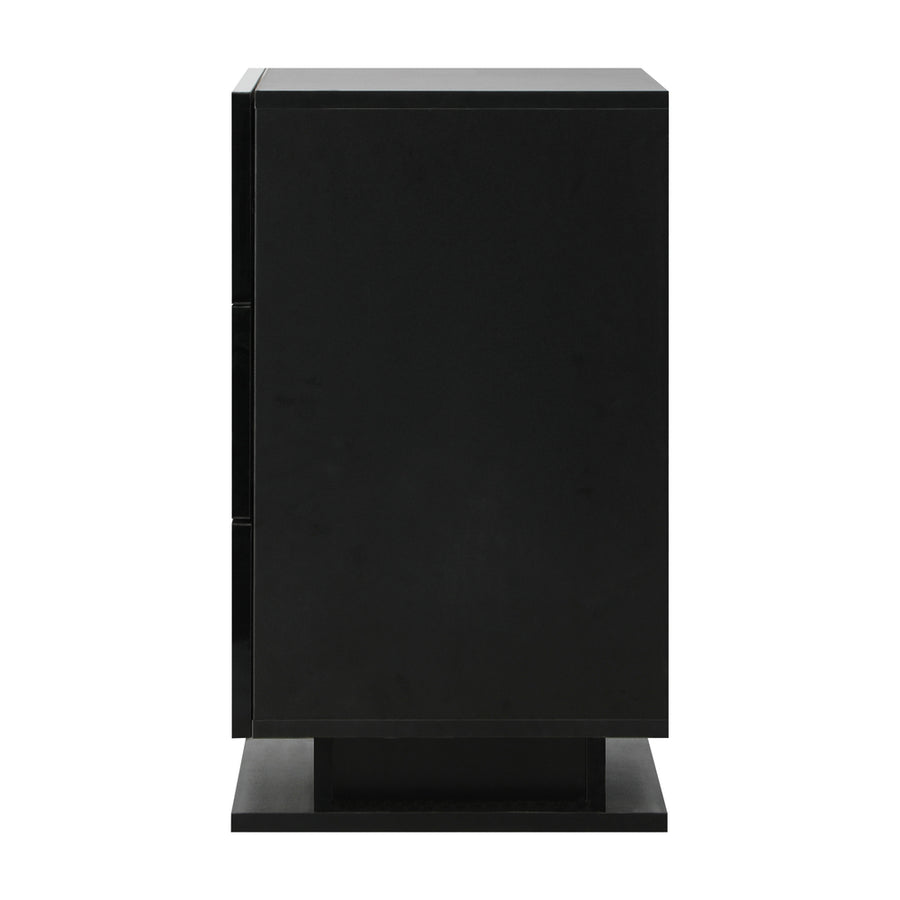 Oikiture Bedside Tables Set of 2 LED Nightstand 3 Drawers