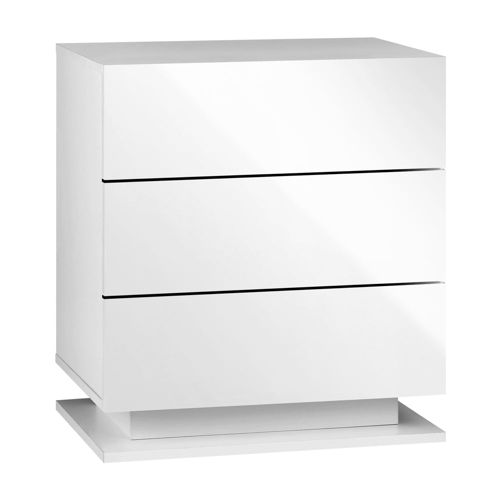 Oikiture Bedside Tables Set of 2 LED Nightstand