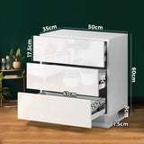 Oikiture Bedside Tables Set of 2 LED Nightstand