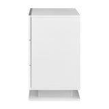 Oikiture Bedside Tables Set of 2 LED Nightstand - Rear View