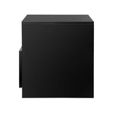 Oikiture Bedside Tables RGB LED High Gloss Black