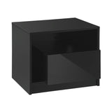 Oikiture Bedside Tables Set of 2 LED Black
