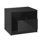 Oikiture Bedside Tables Set of 2 LED Black