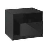 Oikiture Bedside Tables Set of 2 LED Black
