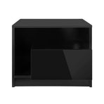 Oikiture Bedside Tables Set of 2 LED Black, image 3