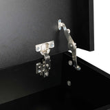 Oikiture Bedside Tables Set of 2 LED Nightstand Black