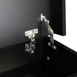 Oikiture Bedside Tables Set of 2 LED Nightstand Black - Extra Image