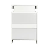 Oikiture Bedside Tables Set of 2 LED Nightstand White - Extra Image