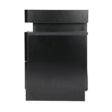 Oikiture Bedside Table RGB LED 2 Drawers Black