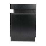 Oikiture Bedside Table RGB LED 2 Drawers Black - Top-Down View