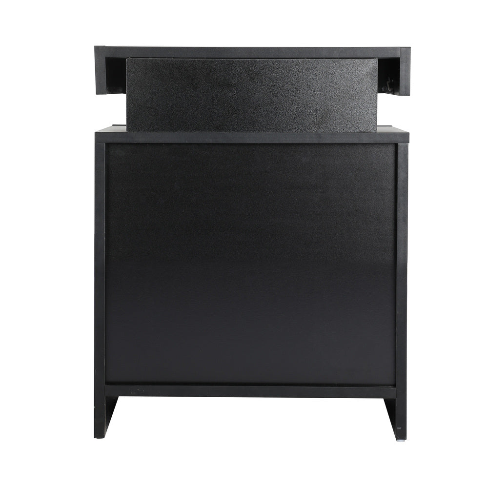 Oikiture Bedside Tables Set of 2 LED Nightstand Side Table