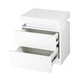 Oikiture Bedside Tables Set of 2 LED White
