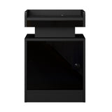 Oikiture LED Bedside Table USB Charging Station Black