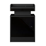 Oikiture 2x LED Bedside Table USB Charging Station Black - 45-Degree Angle