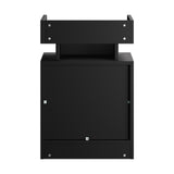 Oikiture 2x LED Bedside Table USB Charging Station Black - Top-Down View