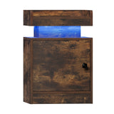 Oikiture 2x LED Bedside Table USB Charging Station Natural - Low Angle