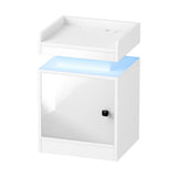 Oikiture 2x LED Bedside Table USB Charging Station White