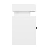 Oikiture 2x LED Bedside Table USB Charging Station White - Low Angle