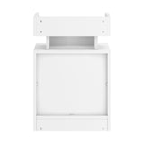 Oikiture 2x LED Bedside Table USB Charging Station White - Front View