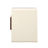 Oikiture Bedside Table With Drawer Open Shelves Retro-Modern
