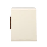 Oikiture 2x Bedside Table With Drawer Open Shelves Retro-Modern - Top-Down View