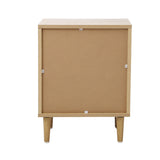 Oikiture Bedside Table Nightstand Bedroom Storage Cabinet Natural - Top-Down View