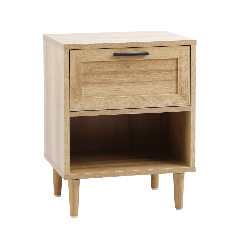 Oikiture Bedside Tables Set of 2 Nightstand Natural