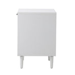 Oikiture Bedside Table Nightstand Bedroom Storage Cabinet White