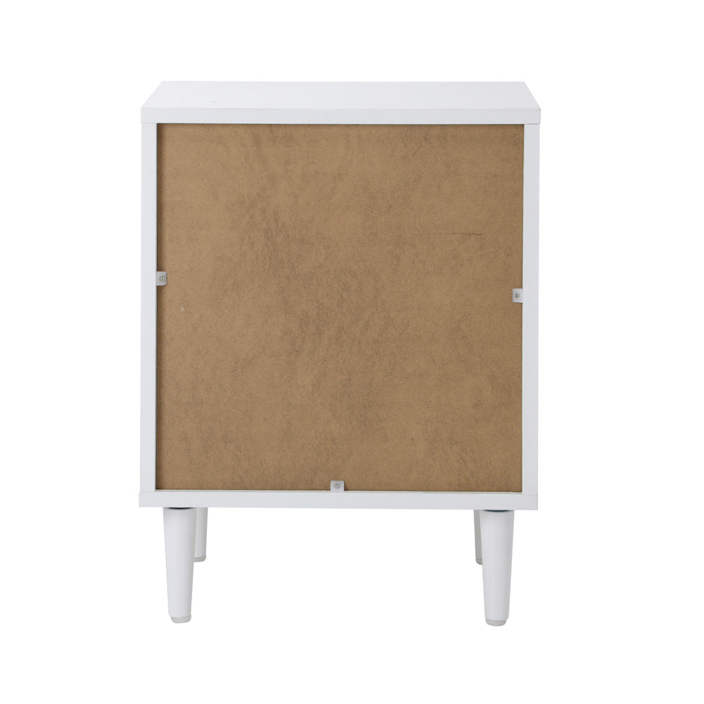 Oikiture Bedside Table Nightstand Bedroom Storage Cabinet White