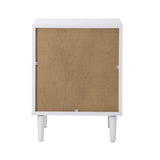 Oikiture Bedside Table Nightstand Bedroom Storage Cabinet White - Close-Up Angle