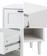 Oikiture Bedside Tables Set of 2 Nightstand White - Extra Image